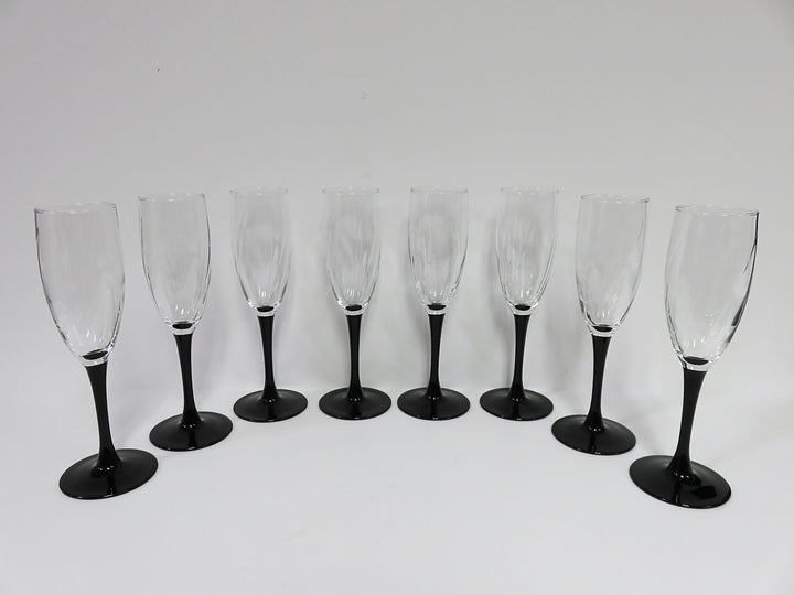 Black Stem Champagne Flutes