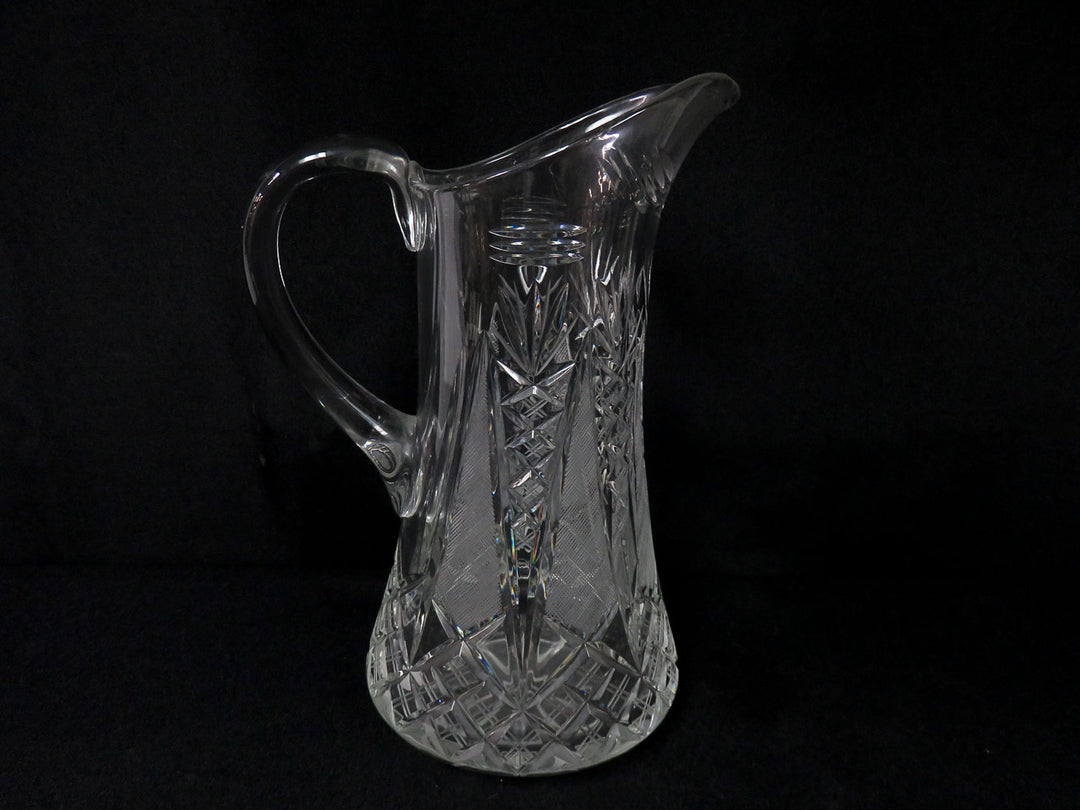 Geometric Cut Glass Pitcher