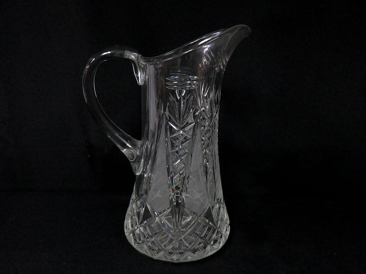 Geometric Cut Glass Pitcher
