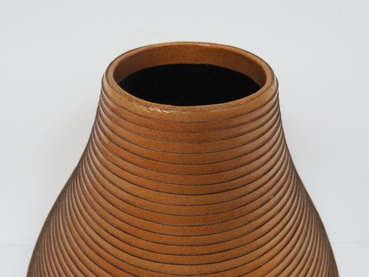 Crate & Barrel Leather Vase