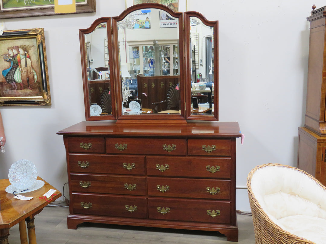 Traditional Cherry Dresser with Mirror