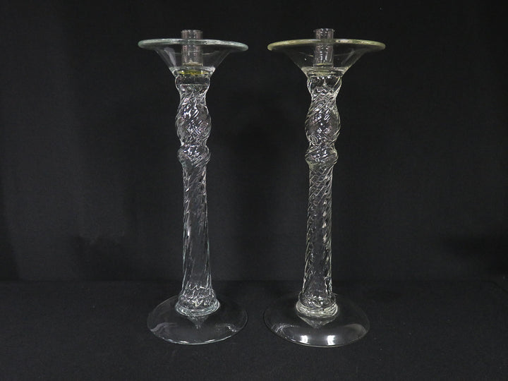 Swirl Glass Candlesticks