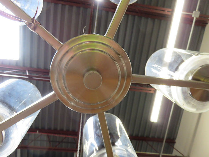 Brushed Nickel & Glass Chandelier
