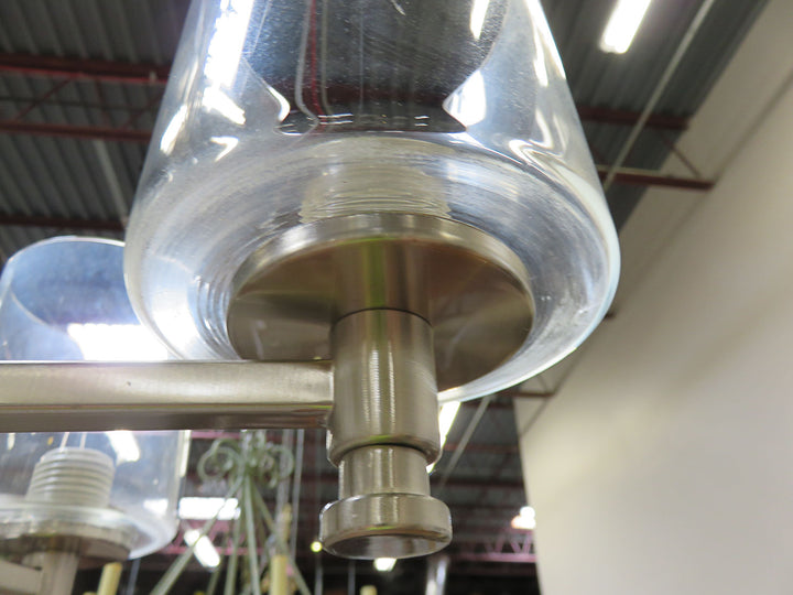 Brushed Nickel & Glass Chandelier