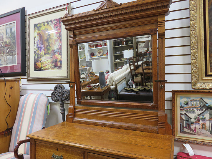 Antique Dresser with Carved Mirror
