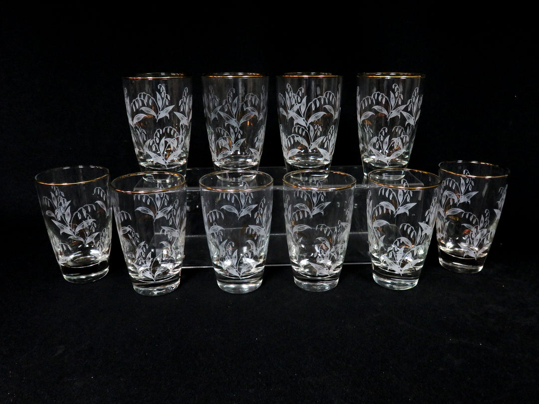 MCM Libbey Lily of The Valley Glasses