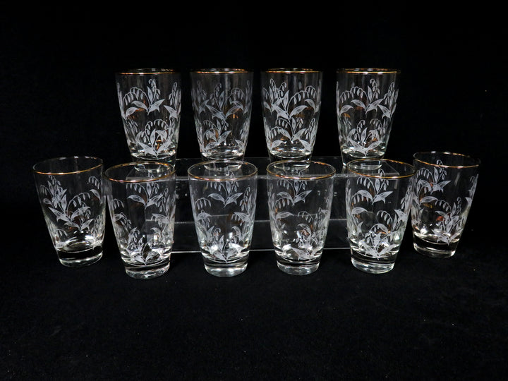 MCM Libbey Lily of The Valley Glasses