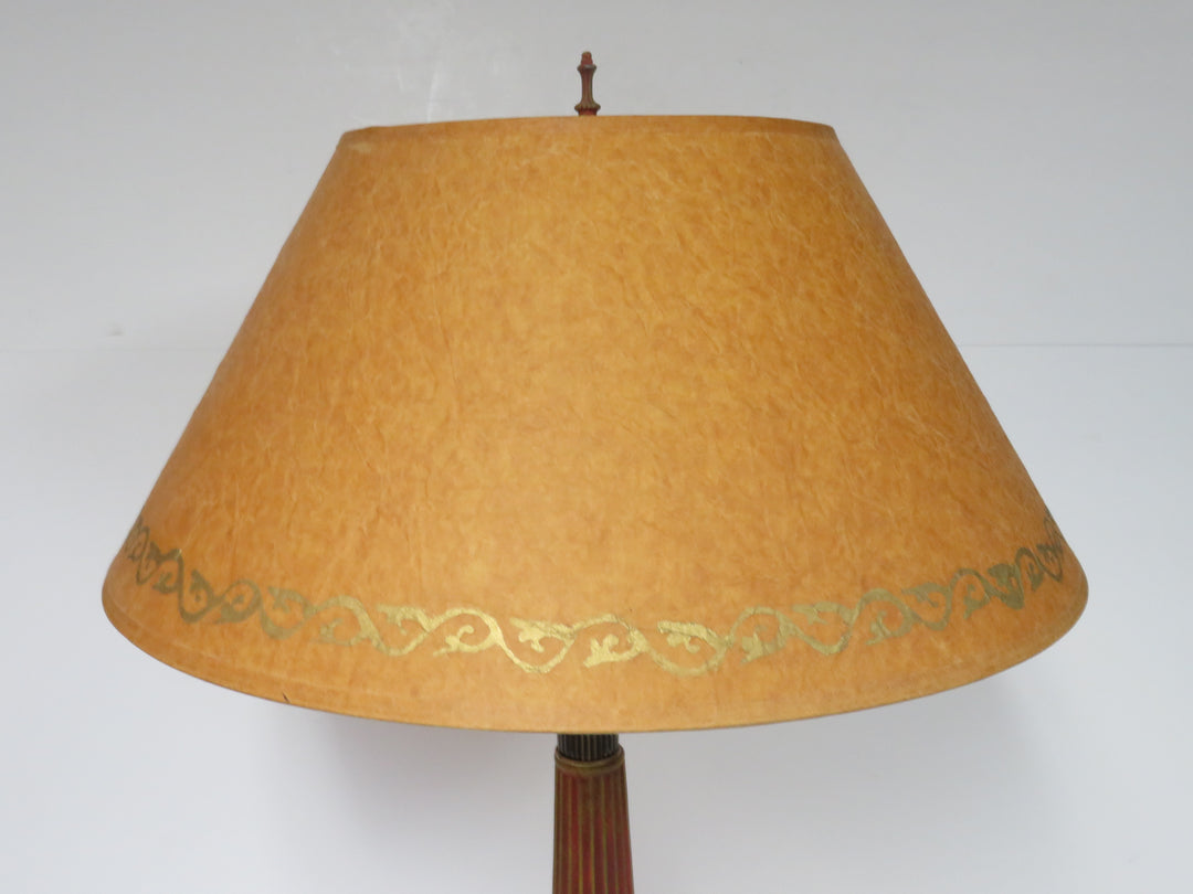 Gilded Red Column Table Lamp