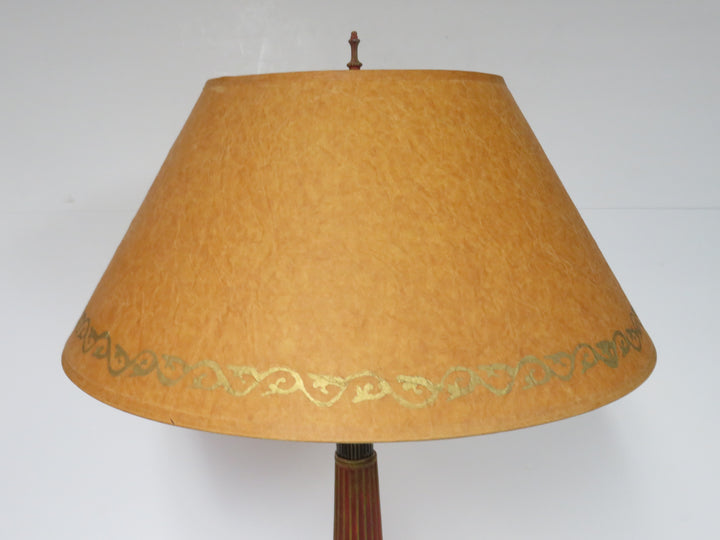 Gilded Red Column Table Lamp