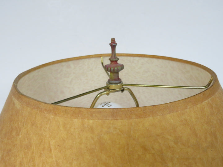 Gilded Red Column Table Lamp