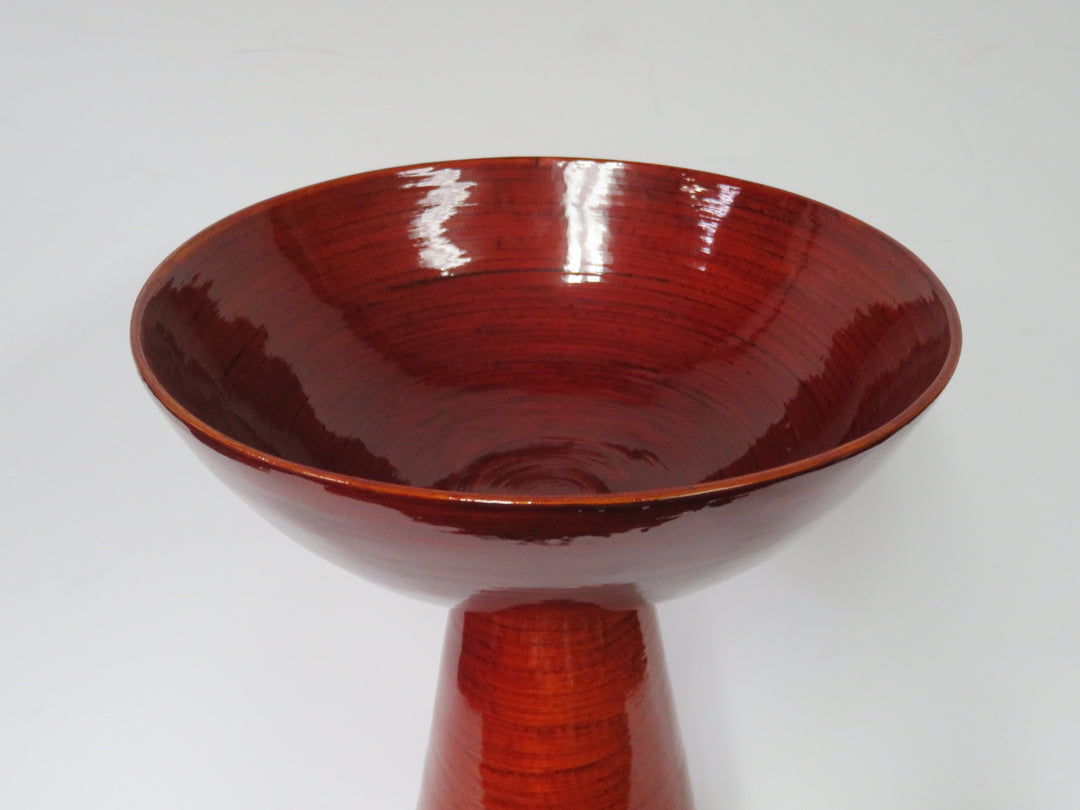 Oggetti Lacquered Bamboo Pedestal Bowl