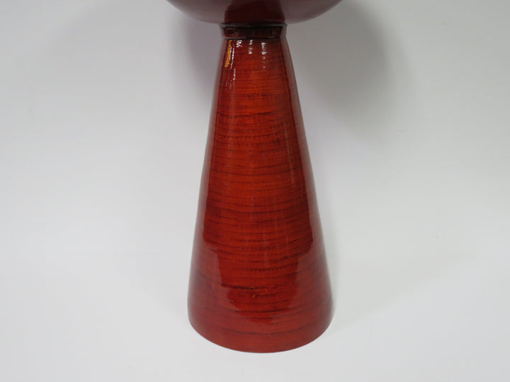 Oggetti Lacquered Bamboo Pedestal Bowl