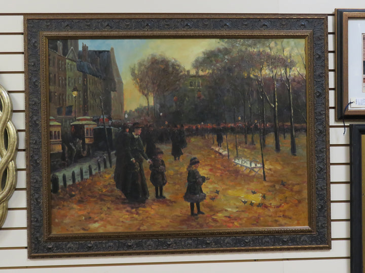 Vintage European Park Scene