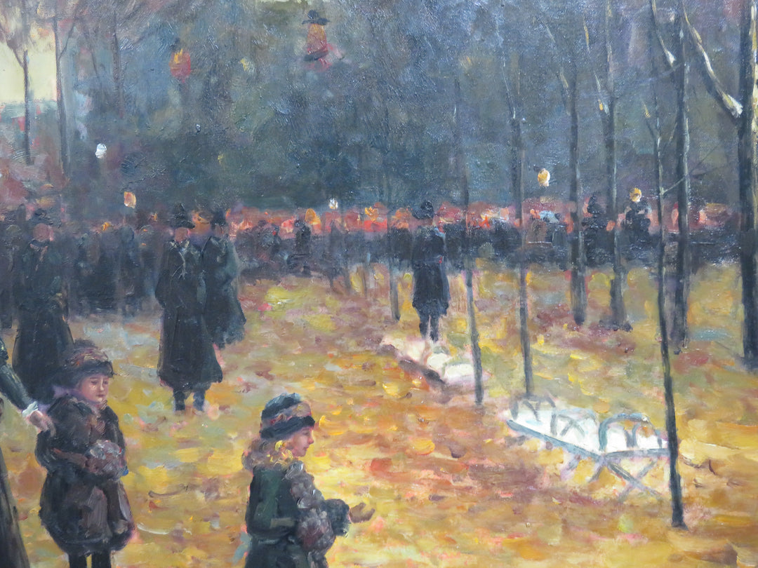 Vintage European Park Scene
