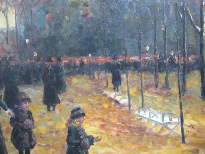 Vintage European Park Scene