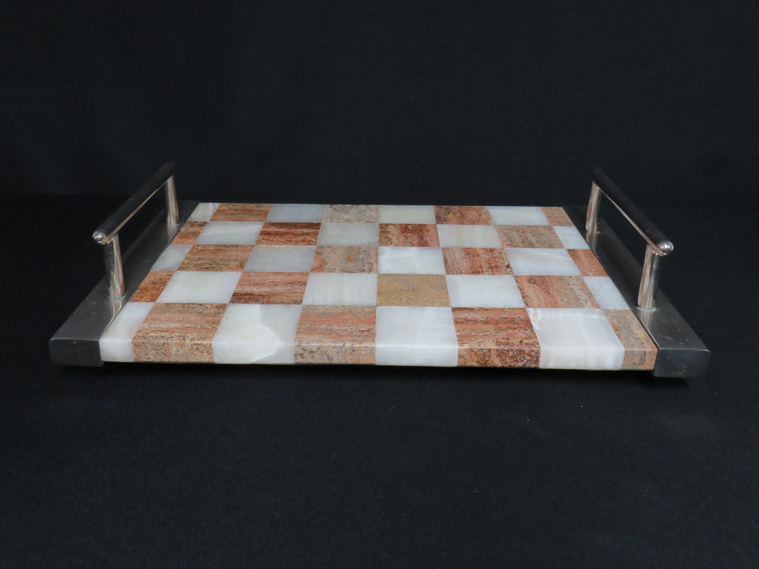 Checkered Pattern Marble Tray