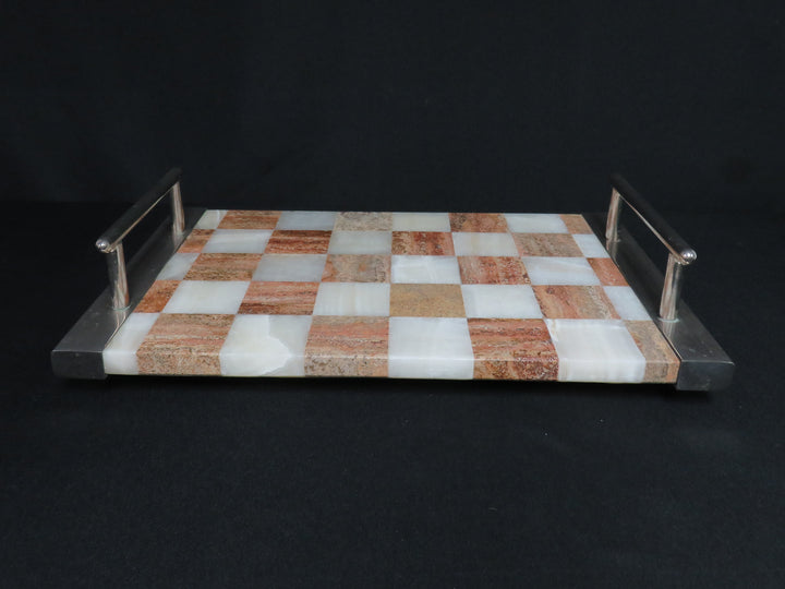 Checkered Pattern Marble Tray