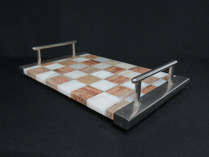Checkered Pattern Marble Tray