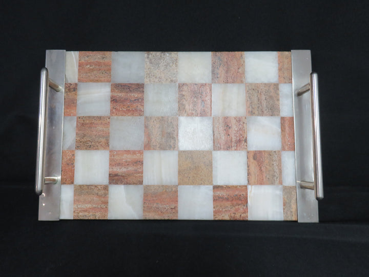Checkered Pattern Marble Tray
