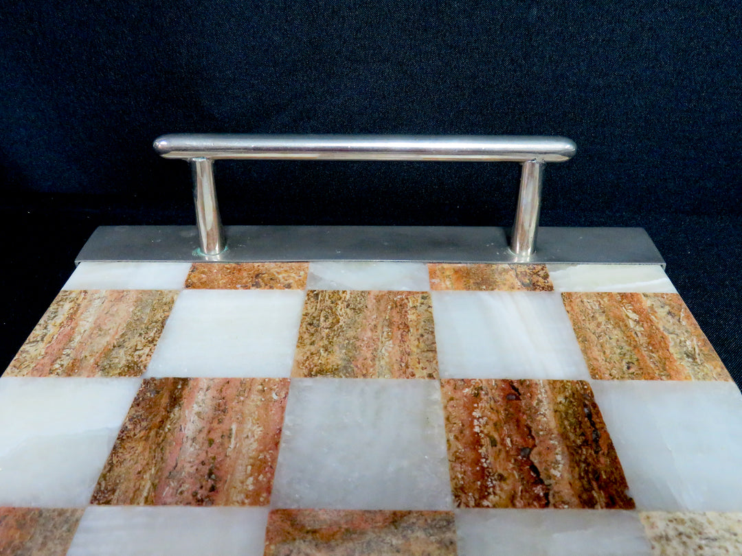 Checkered Pattern Marble Tray