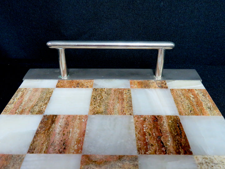 Checkered Pattern Marble Tray