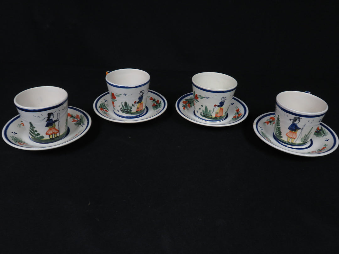 Henriot Quimper Demitasse Cups and Saucers