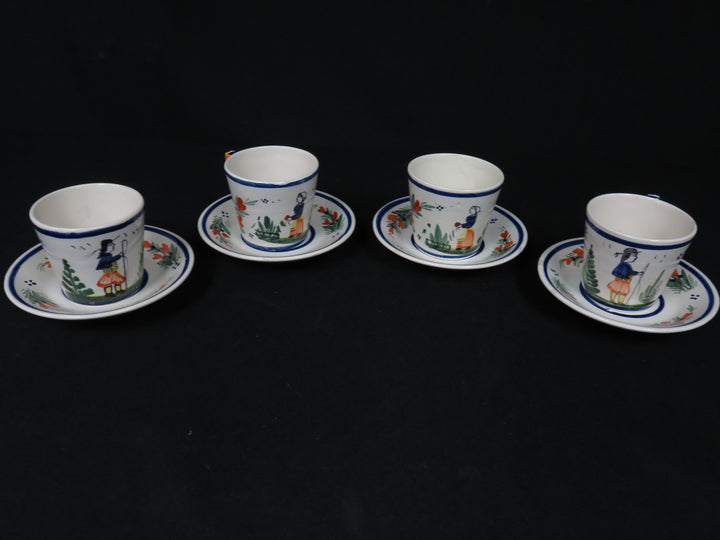 Henriot Quimper Demitasse Cups and Saucers