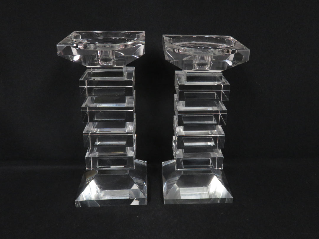 Stacked Glass Candlesticks