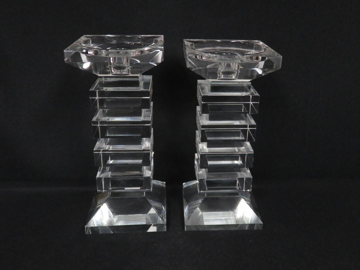 Stacked Glass Candlesticks