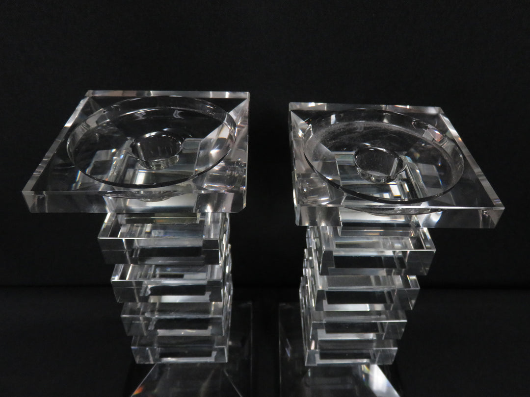 Stacked Glass Candlesticks