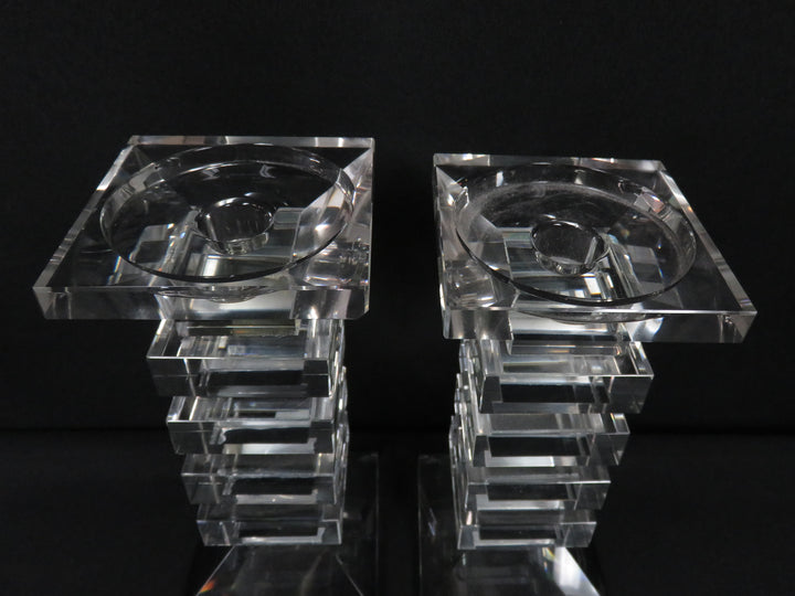 Stacked Glass Candlesticks