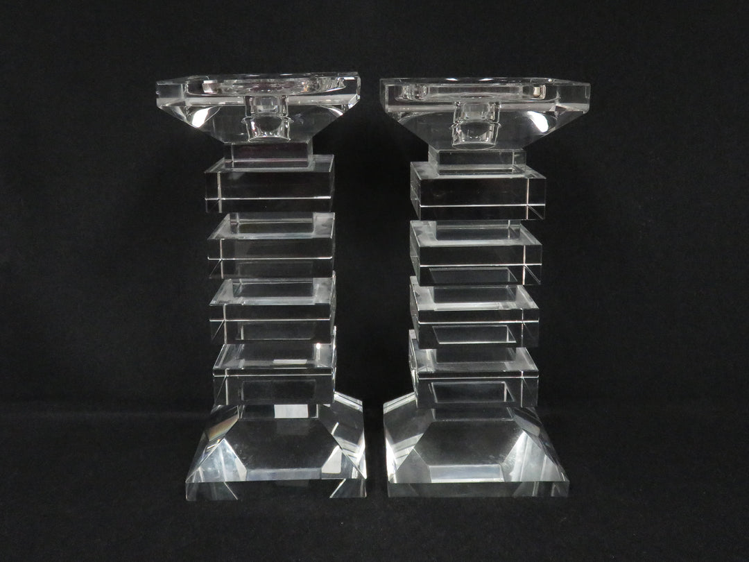 Stacked Glass Candlesticks