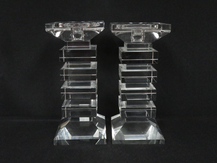 Stacked Glass Candlesticks