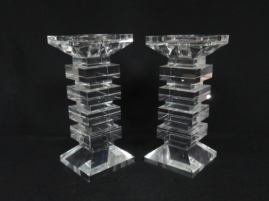 Stacked Glass Candlesticks