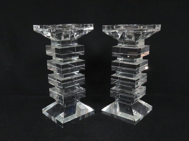 Stacked Glass Candlesticks