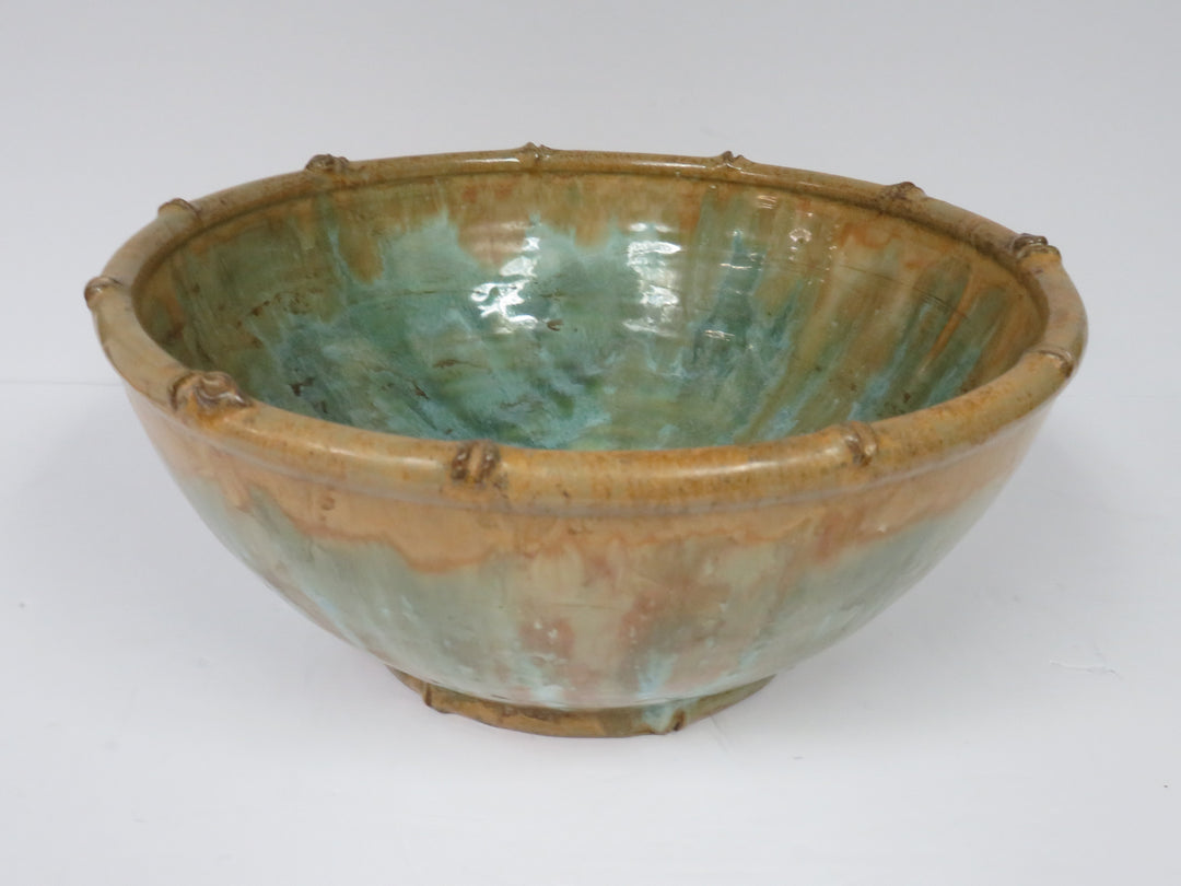 Bambbo Look Rimmed Bowl
