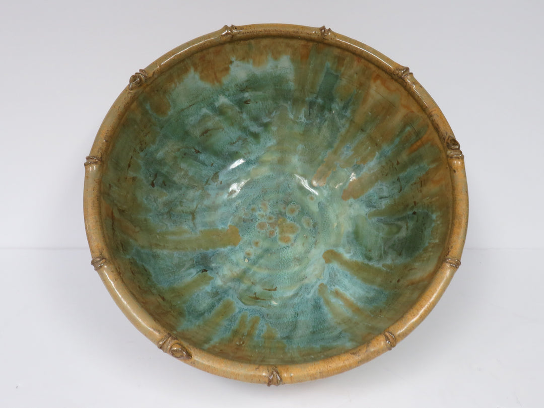 Bambbo Look Rimmed Bowl