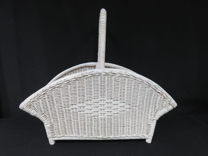 Vintage Wood Wicker Basket