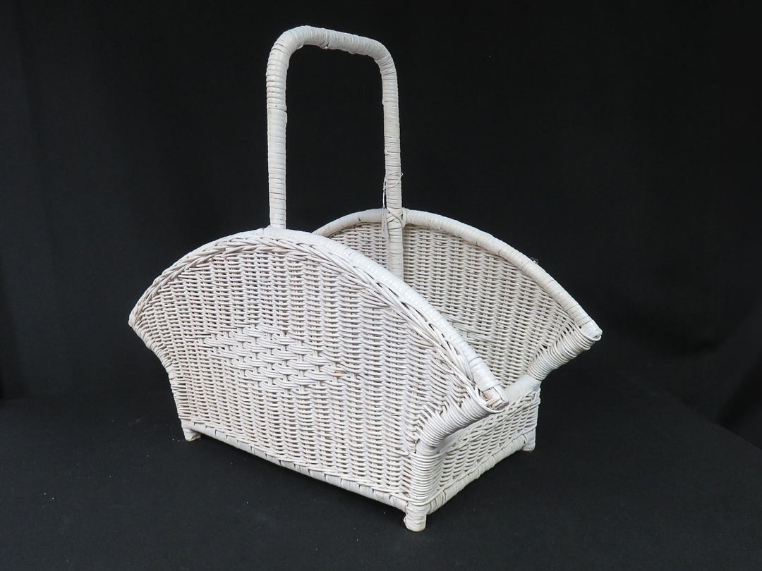 Vintage Wood Wicker Basket