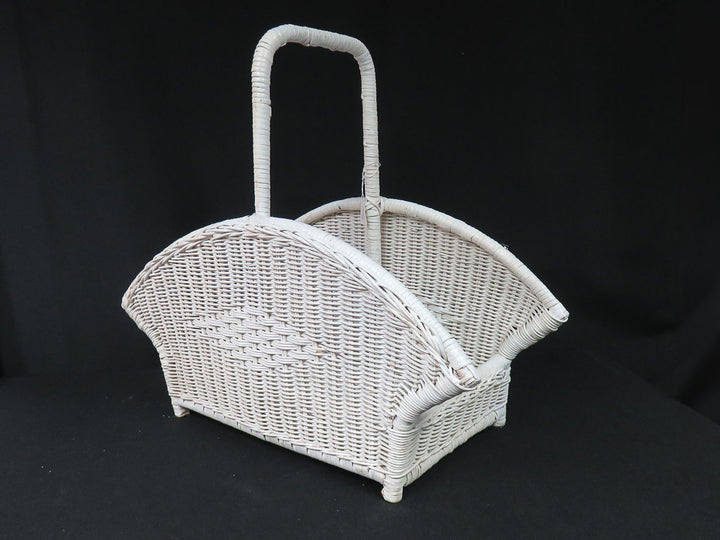 Vintage Wood Wicker Basket