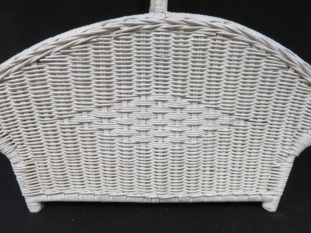 Vintage Wood Wicker Basket