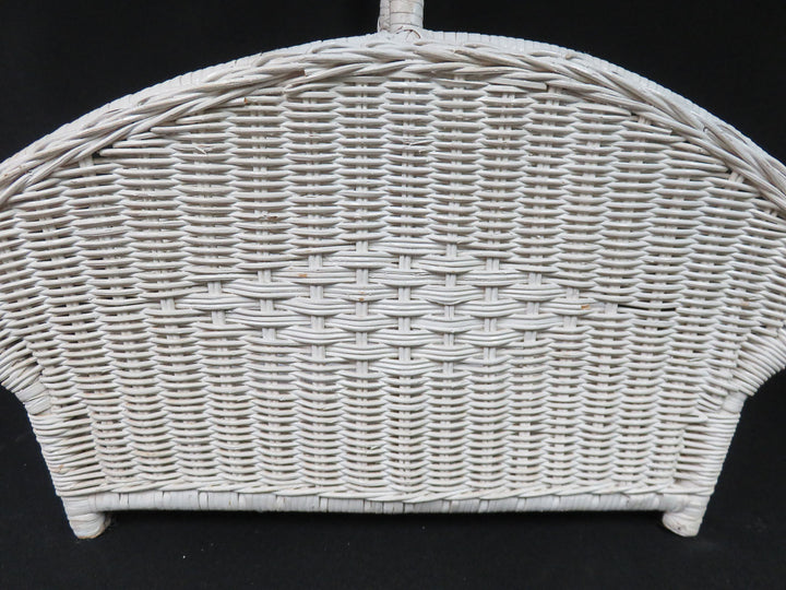 Vintage Wood Wicker Basket