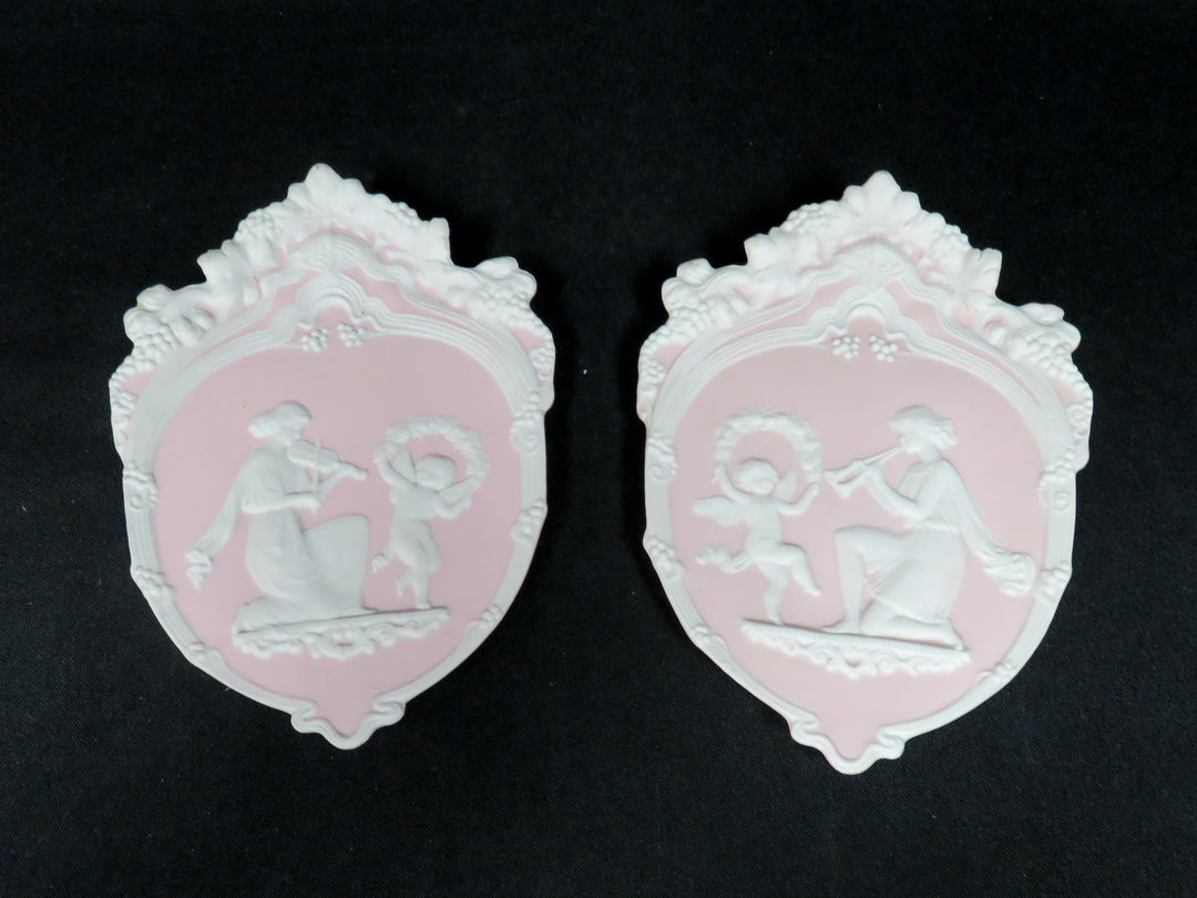 Pair of Pink Jasperware Plaques