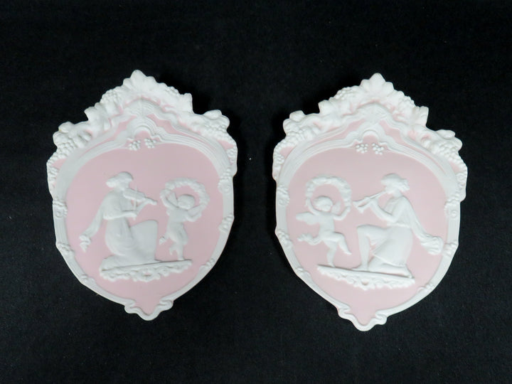 Pair of Pink Jasperware Plaques