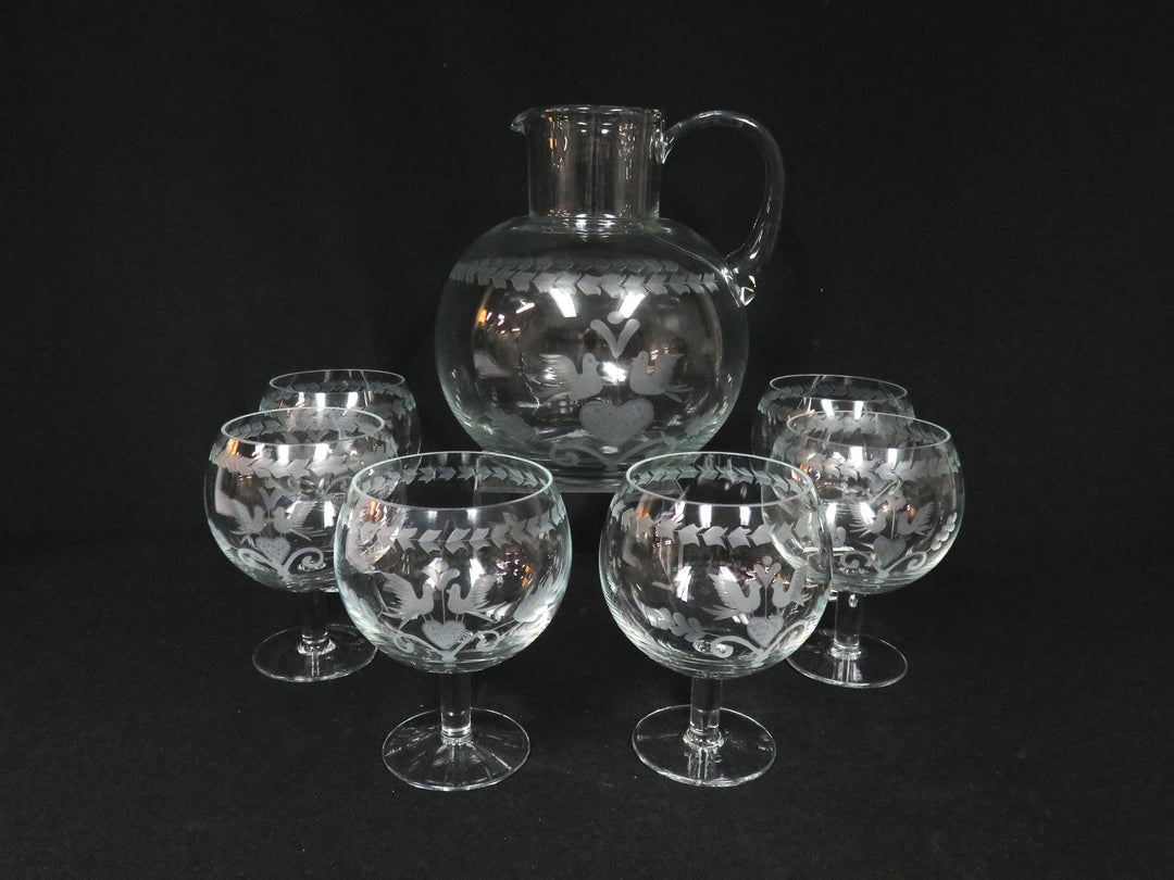 Tiffany Pitcher and Goblets