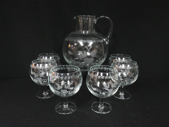 Tiffany Pitcher and Goblets