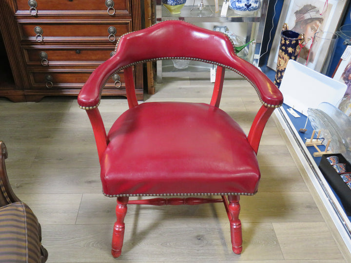 Traditional Leather Captain's Arm Chair