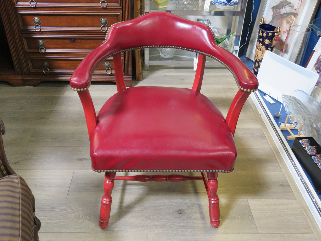 Traditional Leather Captain's Arm Chair