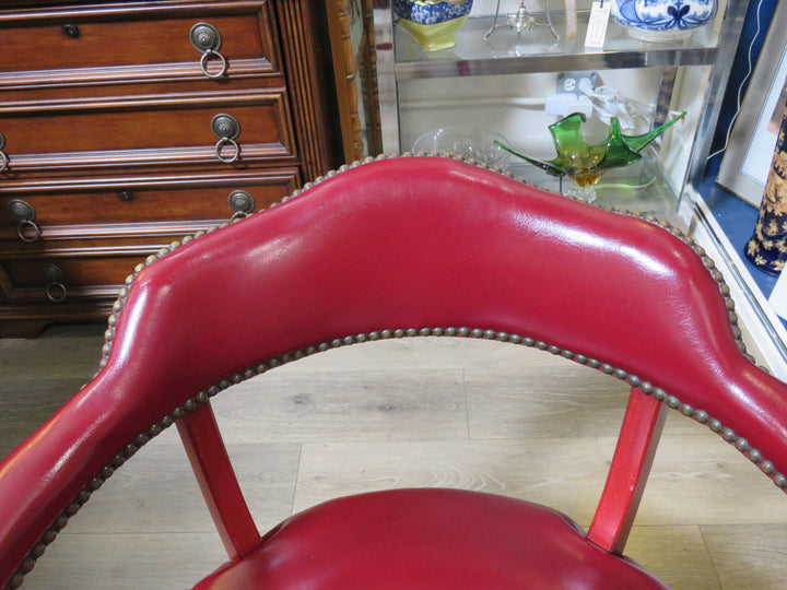Traditional Leather Captain's Arm Chair