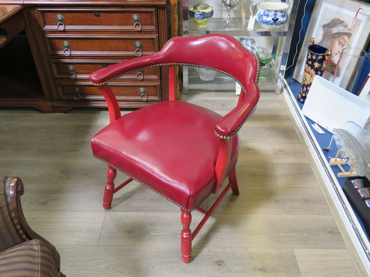 Traditional Leather Captain's Arm Chair